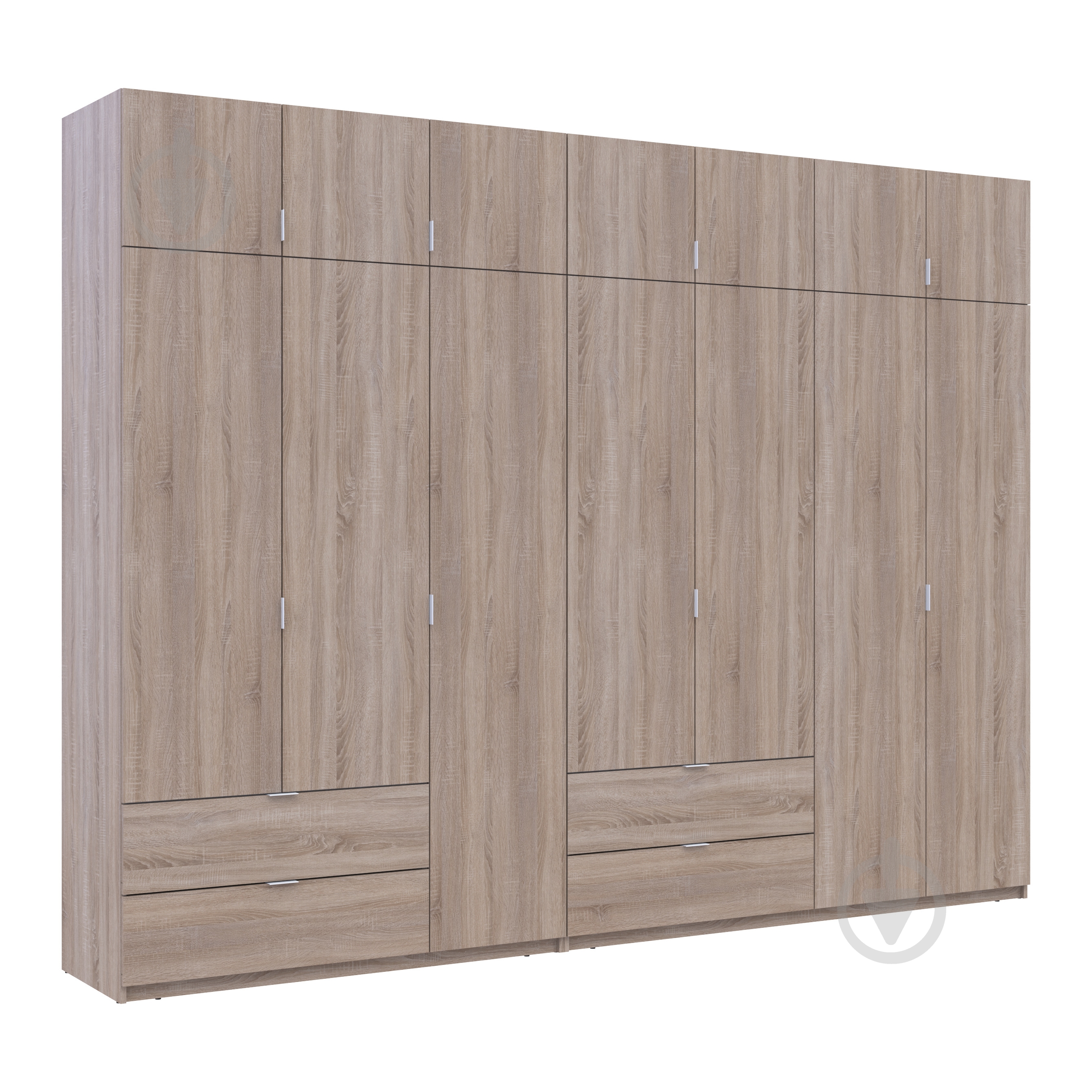 Шкаф для одежды Doros Лукас 3+4ДСП 2400х3150х500 мм дуб сонома / дуб сонома - фото 6 Шкаф для одежды Doros Лукас 3+4ДСП 2400х3150х500 мм дуб сонома / дуб сонома - фото 6