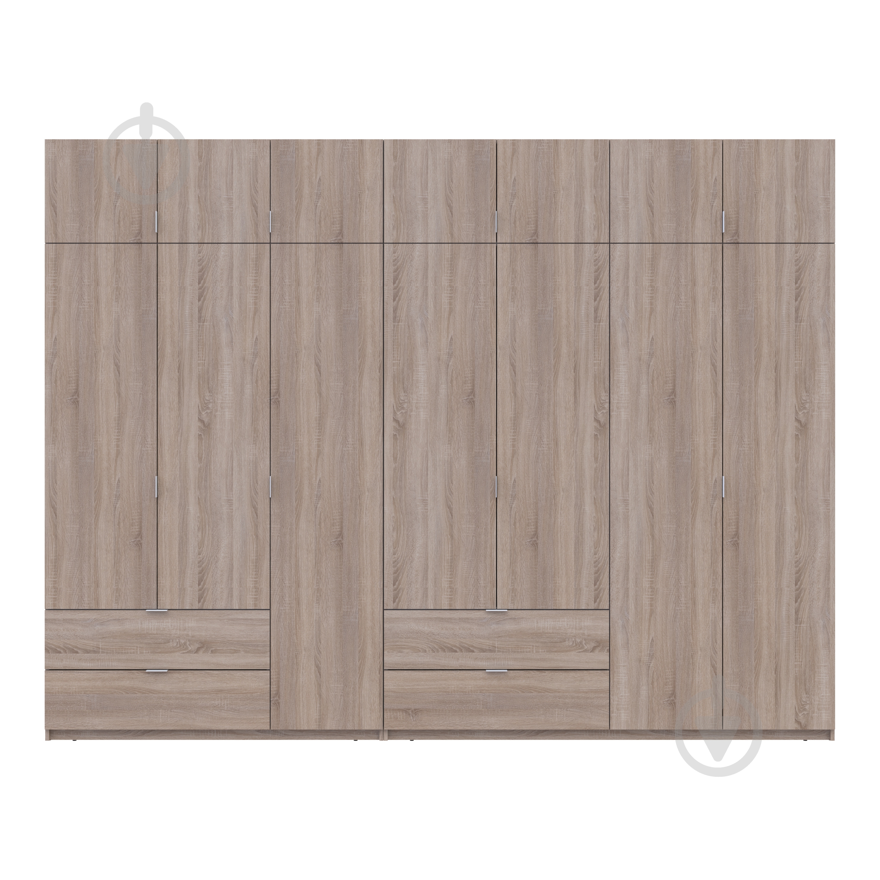 Шкаф для одежды Doros Лукас 3+4ДСП 2400х3150х500 мм дуб сонома / дуб сонома - фото 4 Шкаф для одежды Doros Лукас 3+4ДСП 2400х3150х500 мм дуб сонома / дуб сонома - фото 4