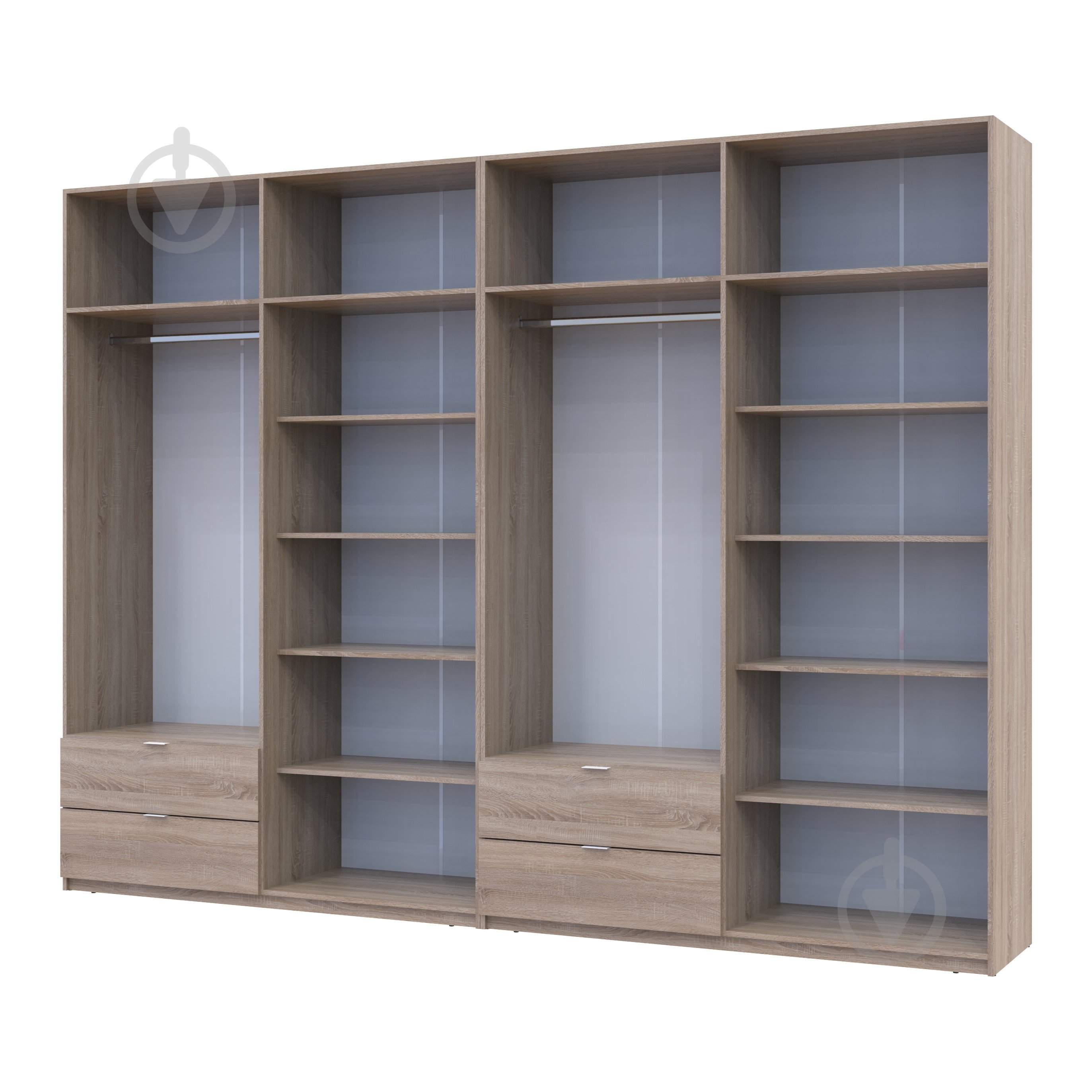 Шафа для одягу Doros Лукас 4+4ДСП 2400х3200х500 мм дуб сонома / дуб сонома - фото 3