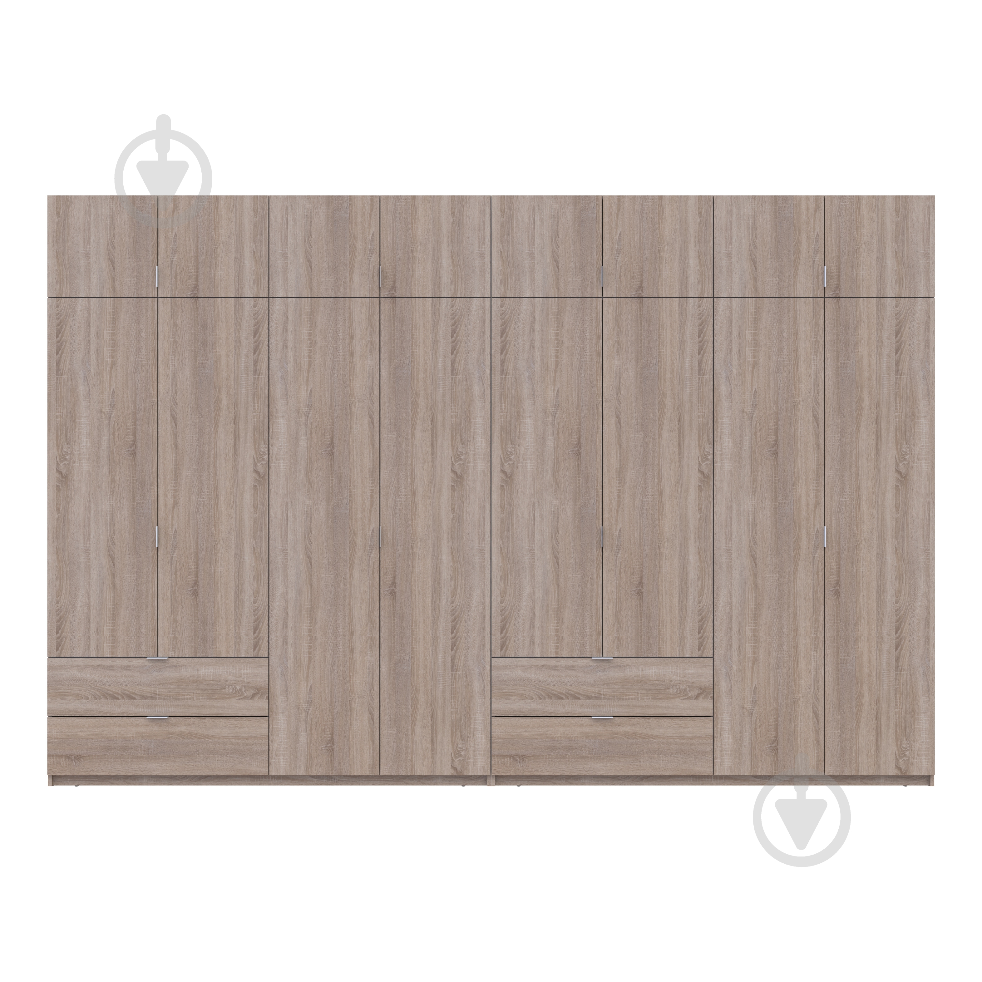 Шафа для одягу Doros Лукас 4+4ДСП 2400х3600х500 мм дуб сонома / дуб сонома - фото 4 Шафа для одягу Doros Лукас 4+4ДСП 2400х3600х500 мм дуб сонома / дуб сонома - фото 4