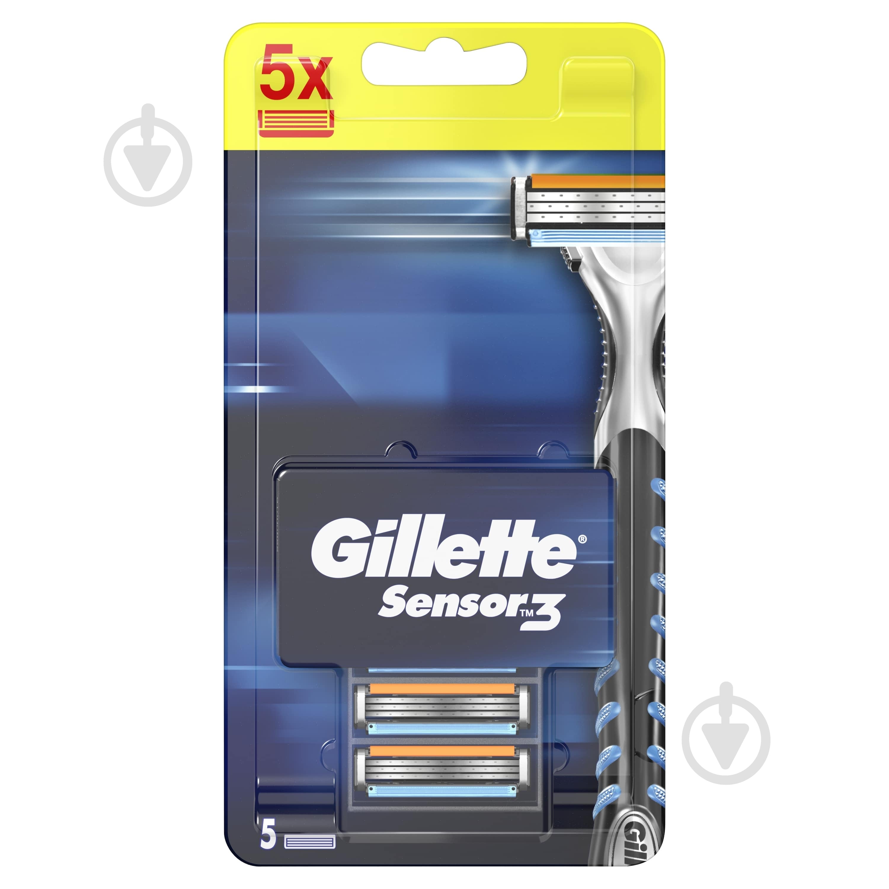 Комплект сменных кассет Gillette Sensor 3 5 шт. - фото 1