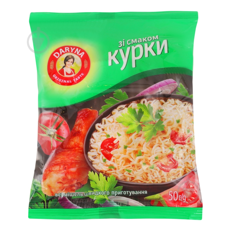 Вермішель Daryna зі смаком курки 50 г - фото 1 Вермішель Daryna зі смаком курки 50 г - фото 1