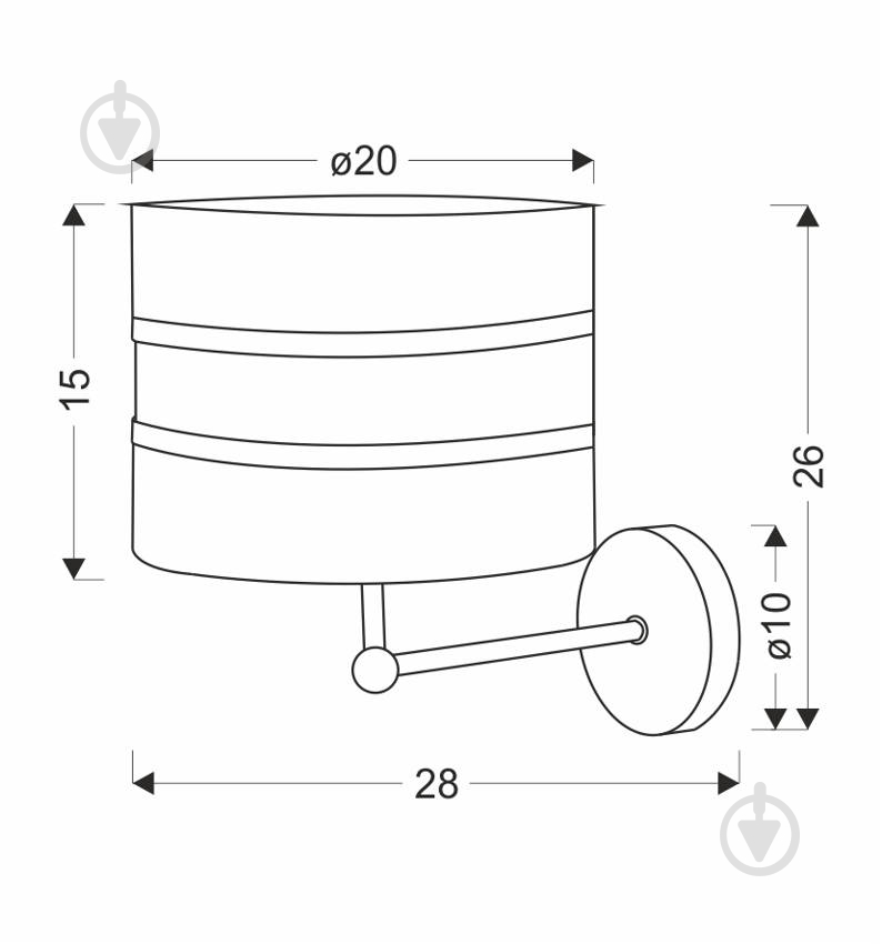 Бра Candellux Andy 1x40 Вт E27 черный/белый/золото/прозрачный 21-05922 - фото 3