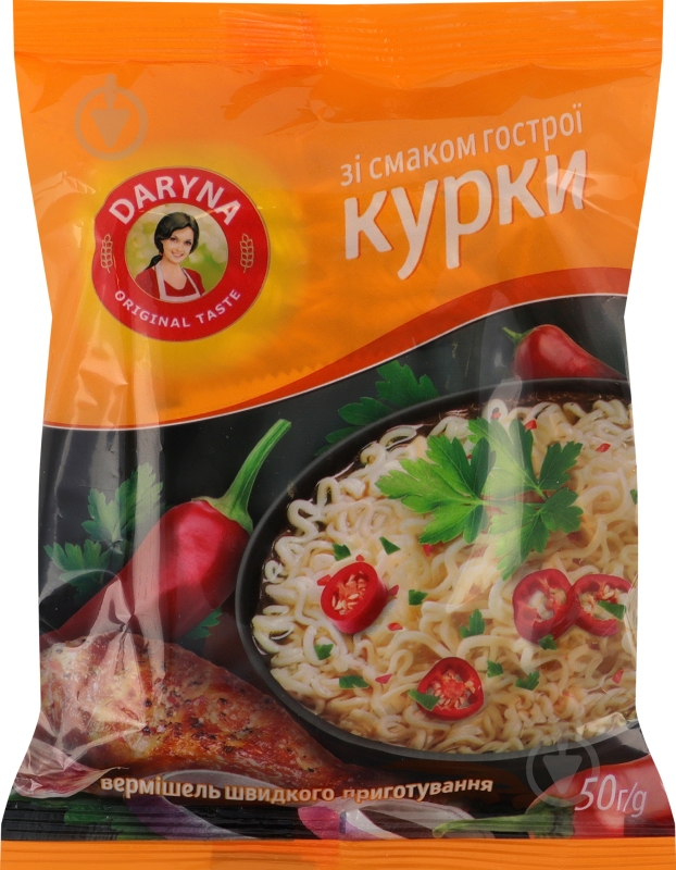 Вермішель Daryna зі смаком гострої курки 50 г - фото 2 Вермішель Daryna зі смаком гострої курки 50 г - фото 2