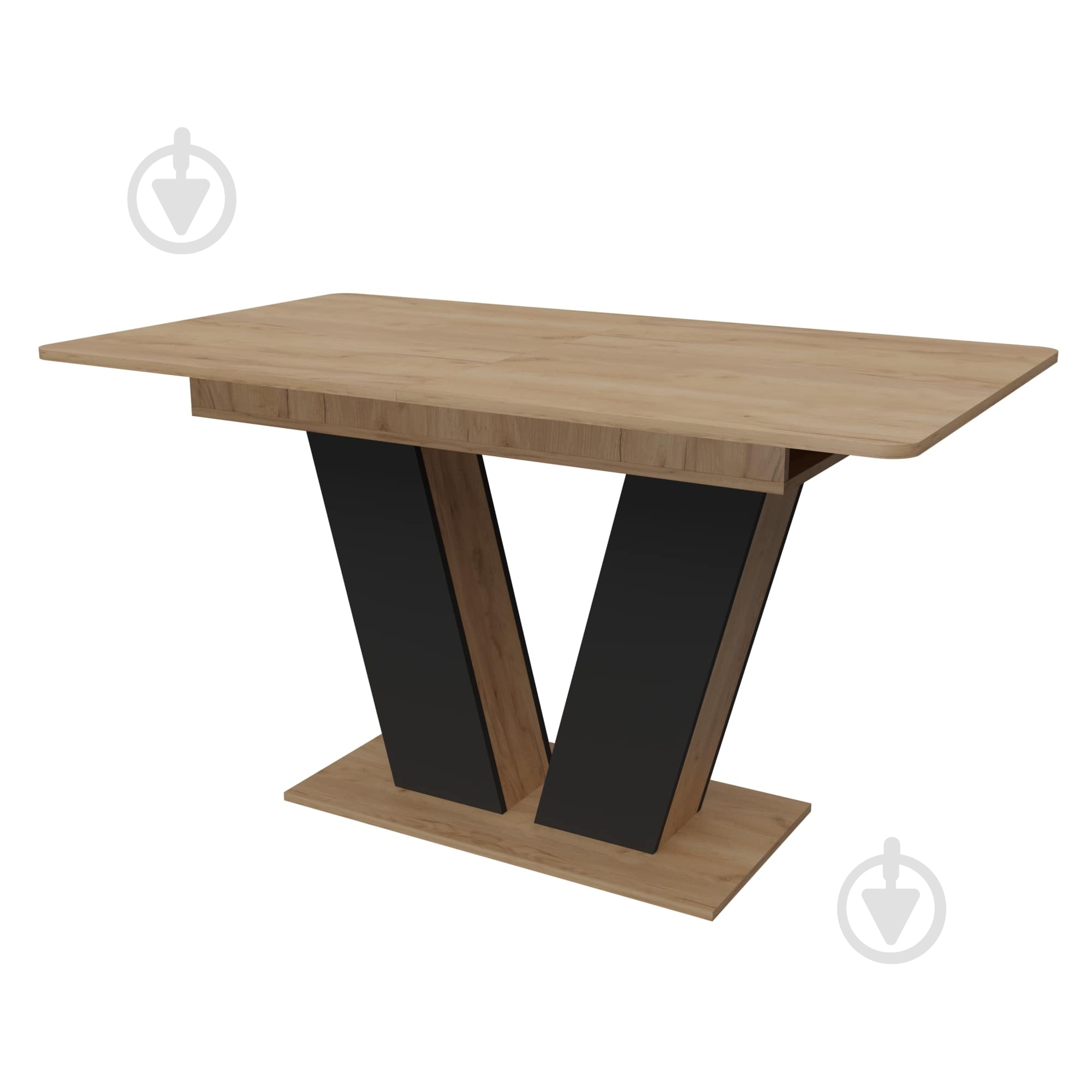 Стіл обідній KS Wood Ден 1400(1800)x800x784мм дуб крафт золотий/графіт - фото 3