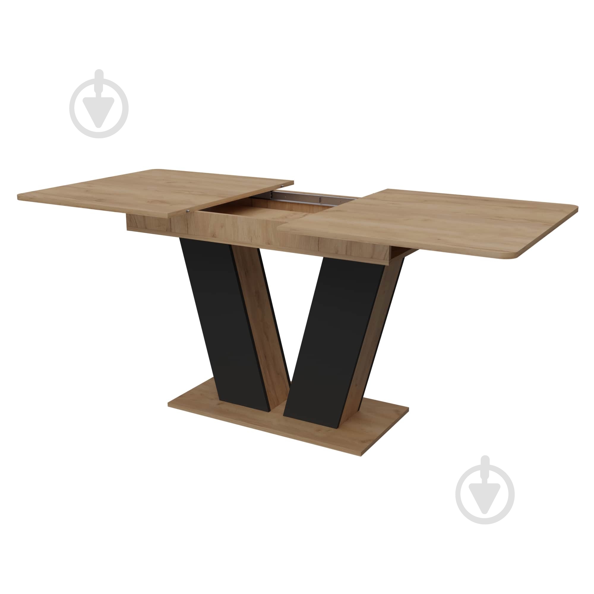 Стіл обідній KS Wood Ден 1400(1800)x800x784мм дуб крафт золотий/графіт - фото 2