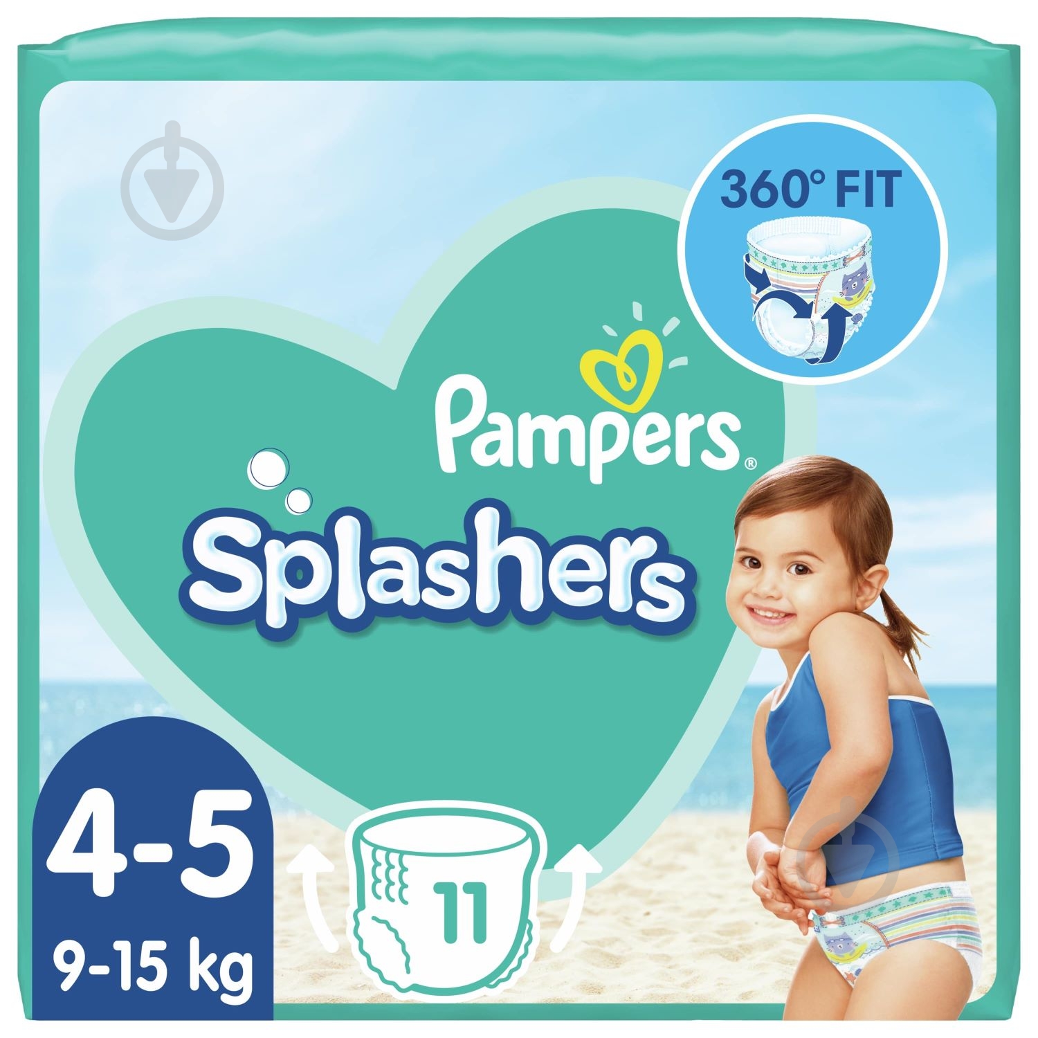 Підгузки-трусики Pampers Splashers 4 9-15 кг 11 шт. - фото 1