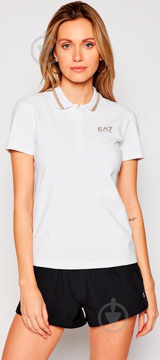 Поло EA7 3KTF04-TJ9DZ-1100 р.L белый - фото 2 Поло EA7 3KTF04-TJ9DZ-1100 р.L белый - фото 2