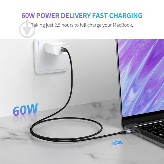 Кабель UGREEN USB 2.0 Type-C M-M Round Cable Nickel Plating Aluminum Shell US261 2 м черный (50152) - фото 5 Кабель UGREEN USB 2.0 Type-C M-M Round Cable Nickel Plating Aluminum Shell US261 2 м черный (50152) - фото 5