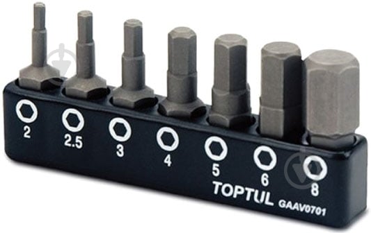Набор бит Toptul 1/4" Hex 7 шт. GAAV0701 - фото 1