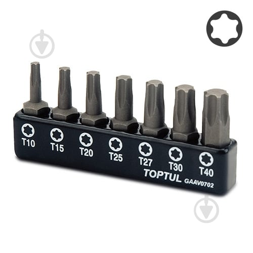 Набор бит Toptul 1/4" Torx 7 шт. GAAV0702 - фото 1