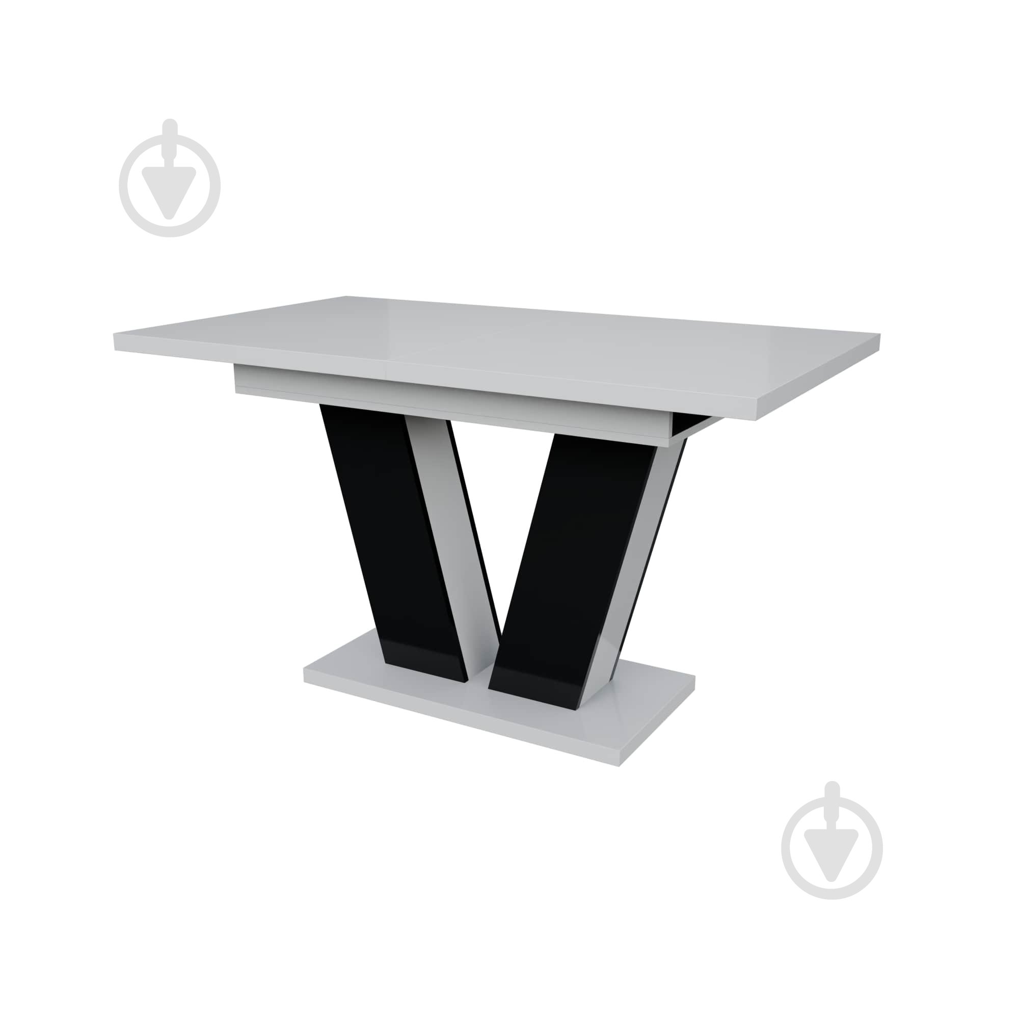 Стол обеденный KS Wood Рой 1400(1800)x800x750мм белый глянец/черный - фото 3 Стол обеденный KS Wood Рой 1400(1800)x800x750мм белый глянец/черный - фото 3