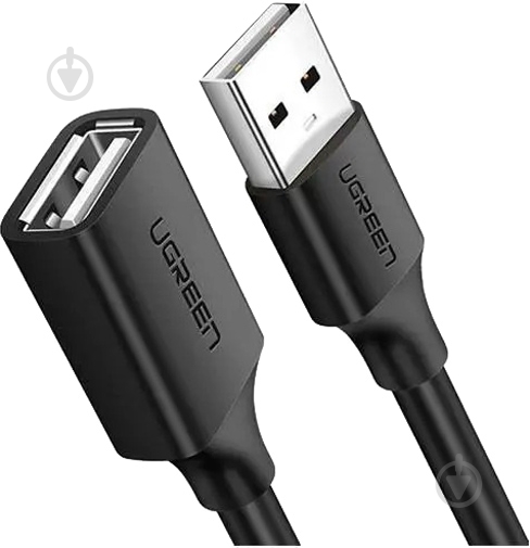 Кабель UGREEN US103 USB-A to USB-A Nickel Plating Extension Cable 3 м black (10317) - фото 1