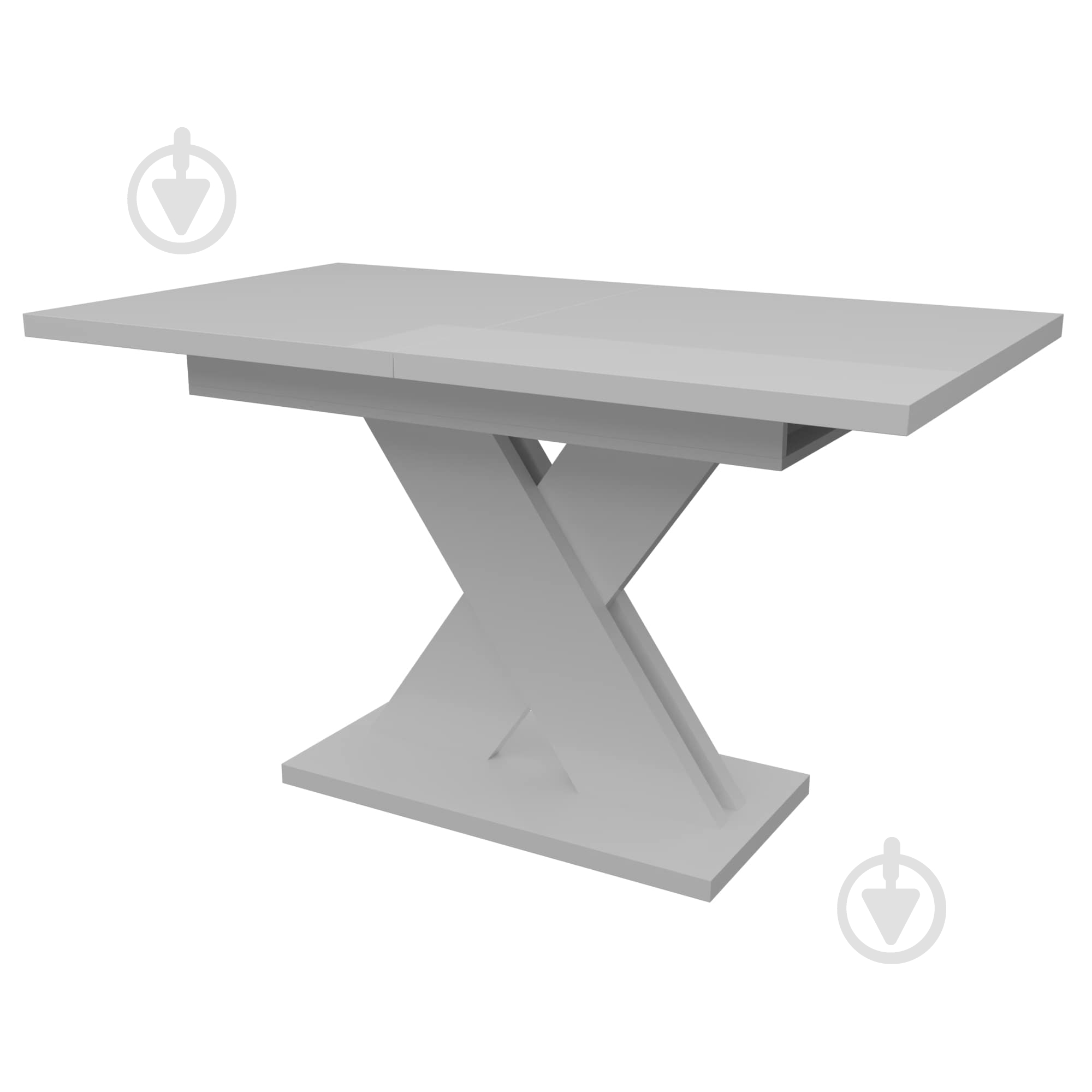 Стіл обідній KS Wood Ламар 1400(1800)x800x750мм білий глянець - фото 3