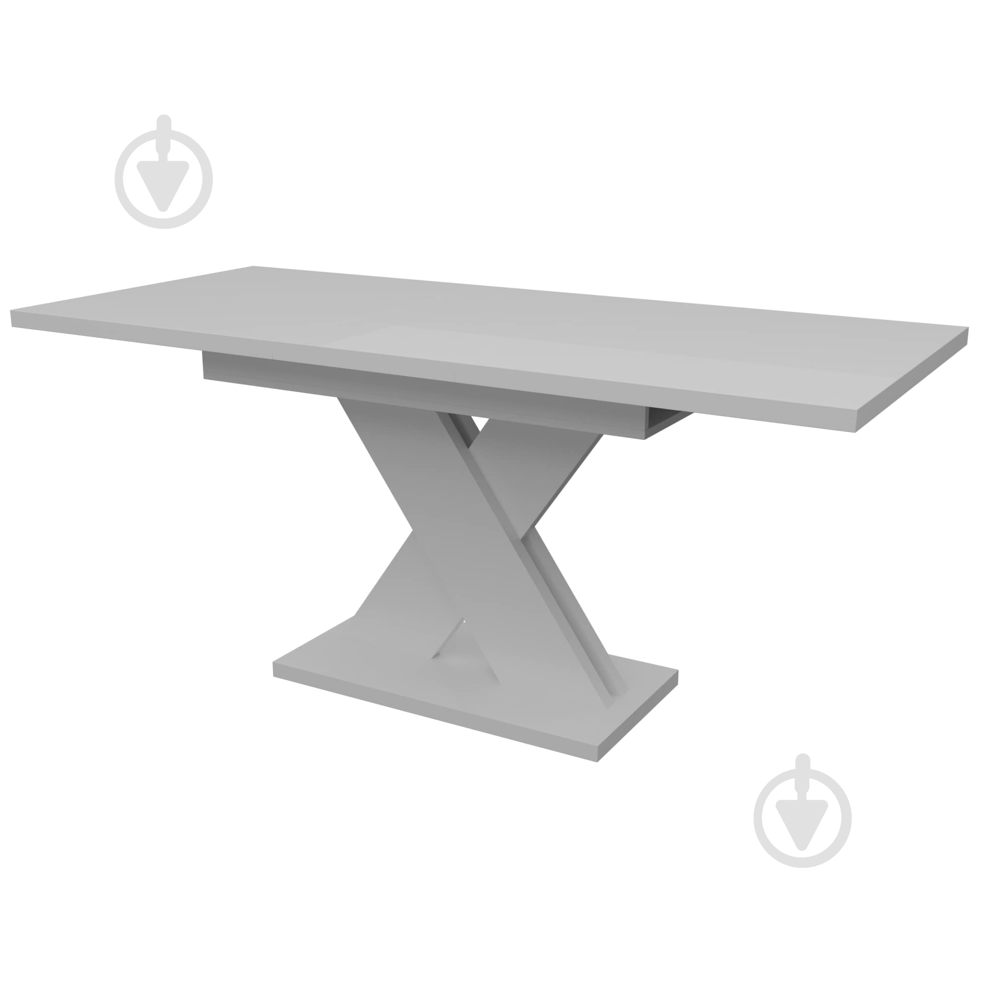 Стіл обідній KS Wood Ламар 1400(1800)x800x750мм білий глянець - фото 1