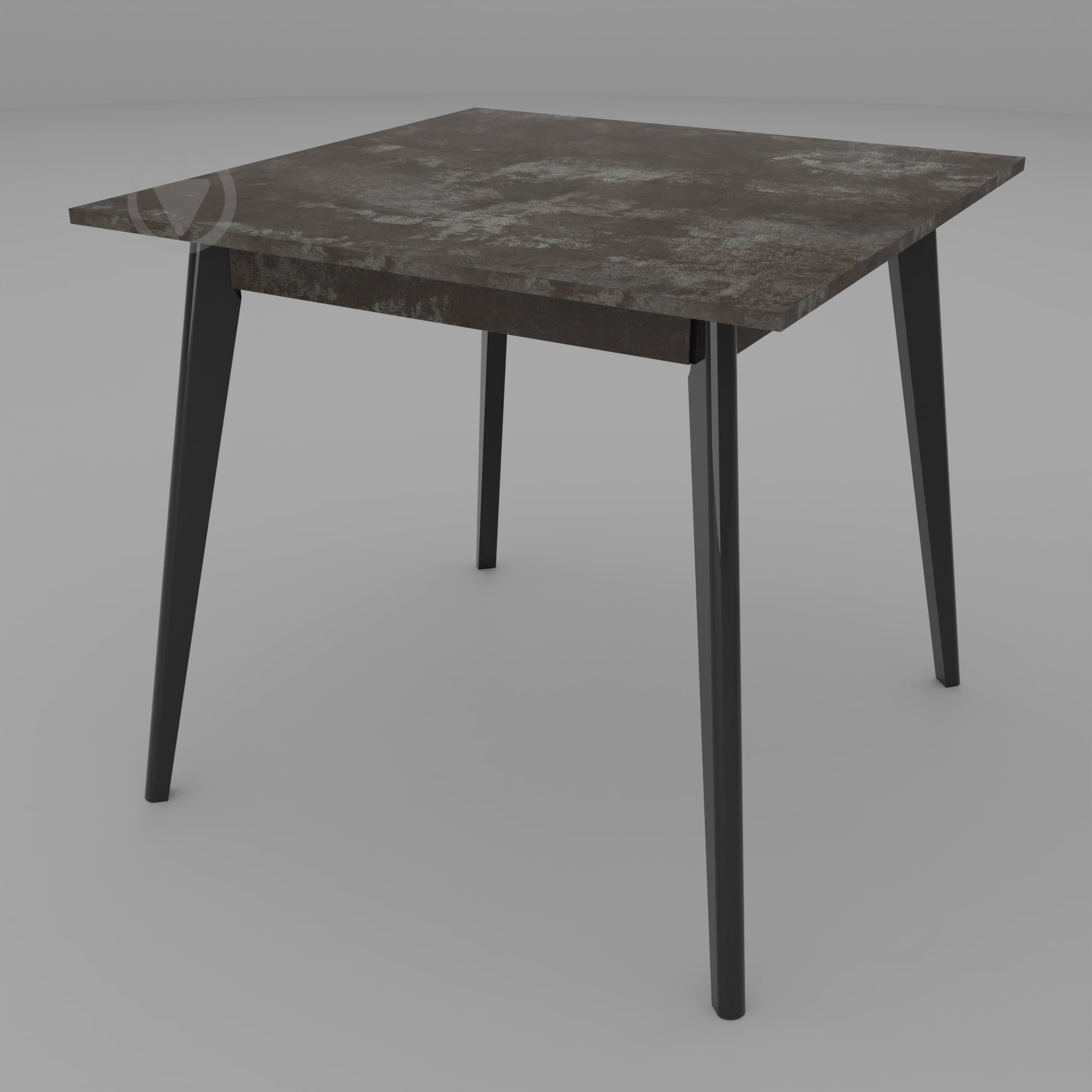 Стол обеденный KS Wood Турин 780x780x750мм бетон/черный матовый/венге - фото 2