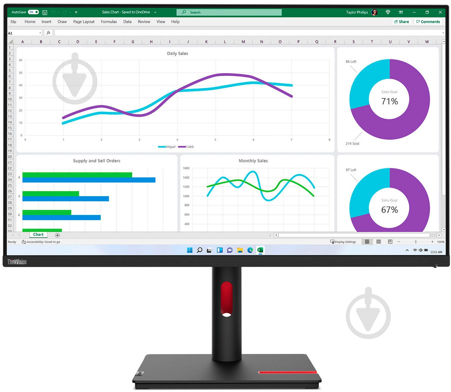 Монитор Lenovo ThinkVision T32h-30 31,5" (63D3GAT1UA) - фото 1