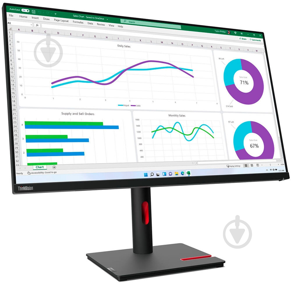 Монитор Lenovo ThinkVision T32h-30 31,5" (63D3GAT1UA) - фото 2