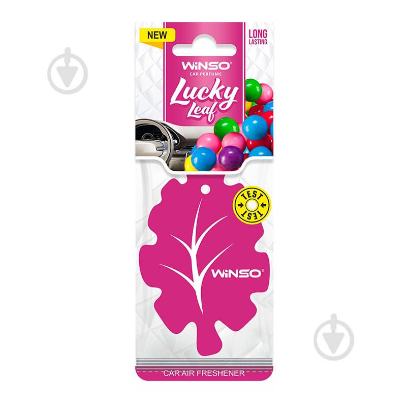 Ароматизатор подвесной WINSO Lucky Leaf Bubble Gum 537880 15 мл - фото 1