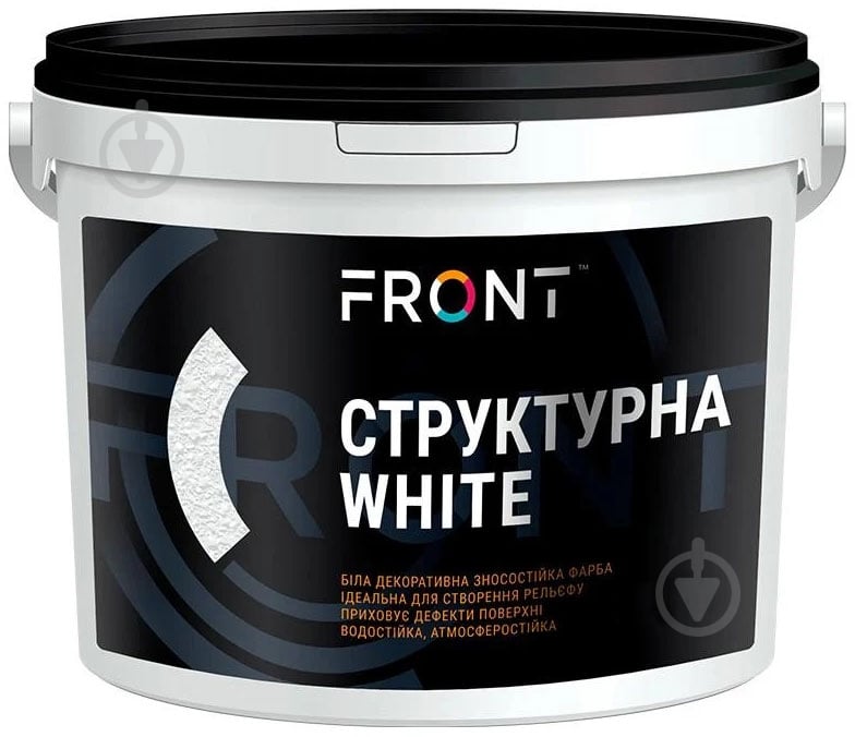 Краска водоэмульсионная Front Структурнаz White мат белый 3 кг - фото 1