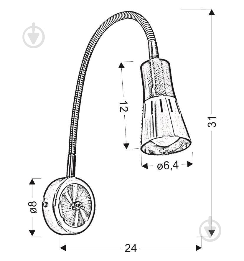 Бра Candellux ARENA 1x40 Вт E14 белый 91-81346 - фото 6