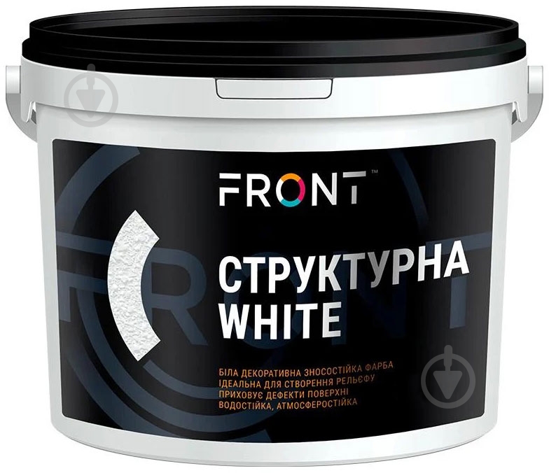 Краска водоэмульсионная Front Структурнаz White мат белый 4 кг - фото 1