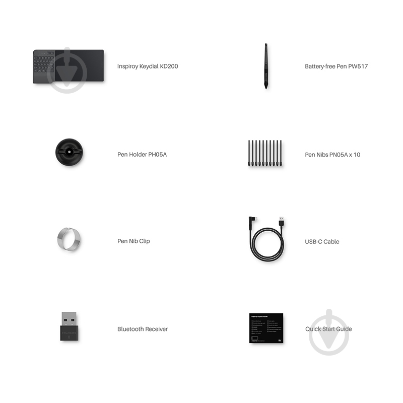 Планшет графічний Huion Inspiroy Keydial KD200 black - фото 8 Планшет графічний Huion Inspiroy Keydial KD200 black - фото 8