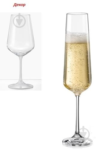 Набор бокалов для шампанского Bohemia Sandra b40728-38344 200 мл 6 шт. - фото 1