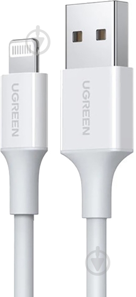 Кабель UGREEN USB 2.0 AM-Lightning M 2.4A Nickel Plating ABS Shell US155 2 м white (20730) - фото 1 Кабель UGREEN USB 2.0 AM-Lightning M 2.4A Nickel Plating ABS Shell US155 2 м white (20730) - фото 1