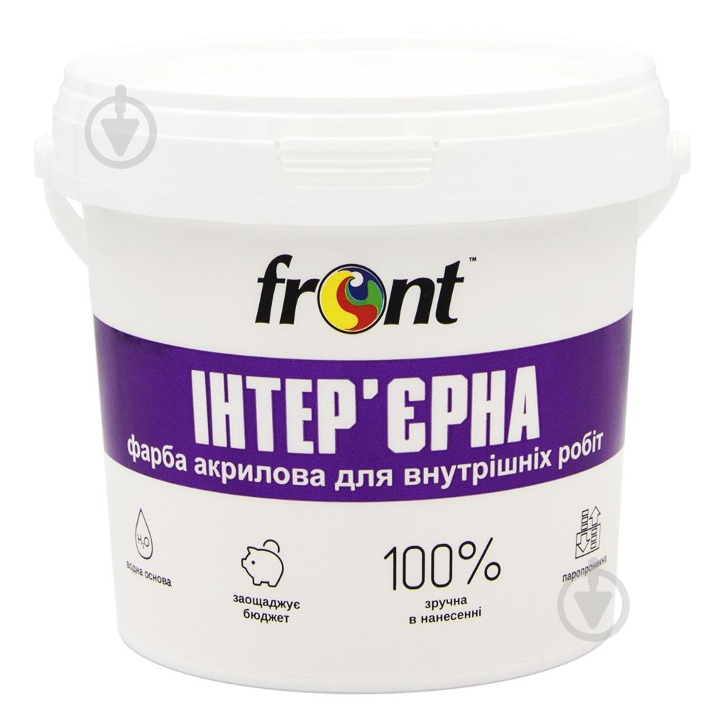 Краска водоэмульсионная Front Интерьерная мат 3 кг - фото 1