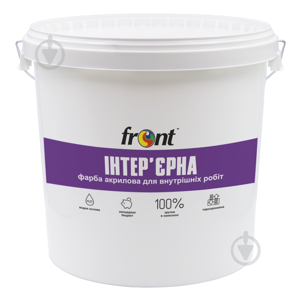 Краска водоэмульсионная Front Интерьерная мат 25 кг - фото 1 Краска водоэмульсионная Front Интерьерная мат 25 кг - фото 1