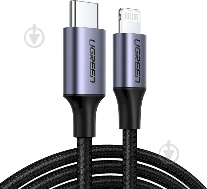 Кабель UGREEN USB 2.0 Type-C M-Lightning M (20V/3A) 60W US304 2 м black (60761) - фото 2