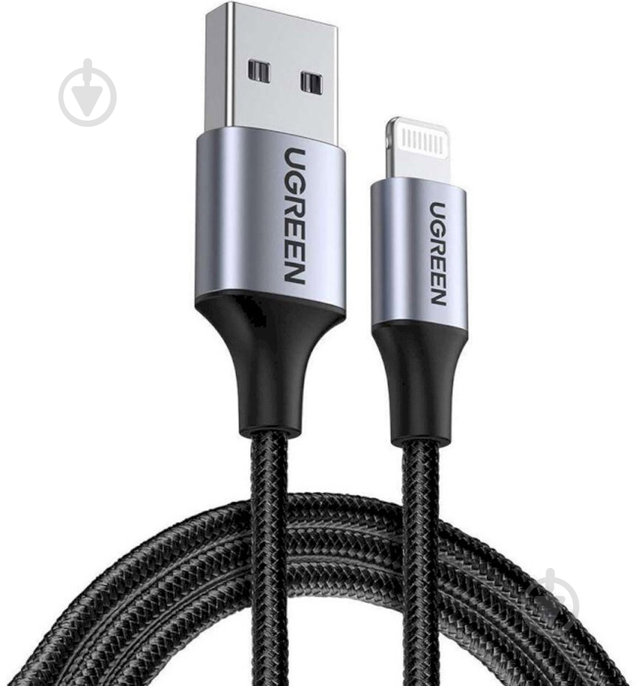 Кабель UGREEN USB AM-Lightning M 2.4A US199 1 м черный (60156) - фото 1 Кабель UGREEN USB AM-Lightning M 2.4A US199 1 м черный (60156) - фото 1