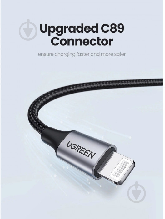 Кабель UGREEN USB AM-Lightning M 2.4A US199 2 м black (60158) - фото 4