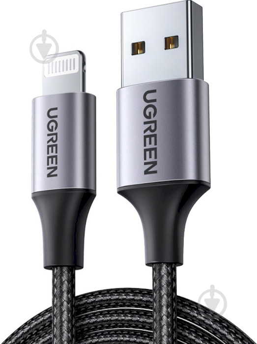 Кабель UGREEN USB AM-Lightning M 2.4A US199 2 м black (60158) - фото 2