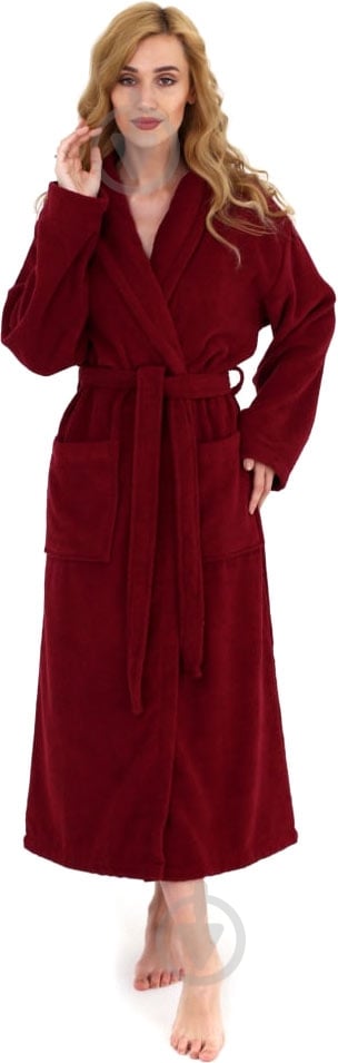 Халат махровый Ideal р. M бордовый - фото 1