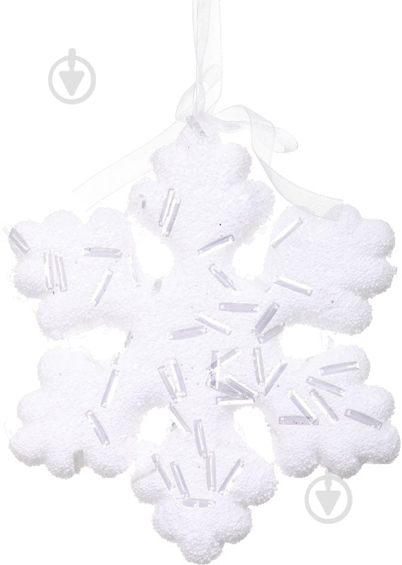Декорація новорічна Сніжинка 14 см SDK18015W - фото 1