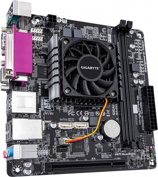 Материнская плата Gigabyte GA-E6010N (Integrated CPU, SoC, mini ATX) - фото 3 Материнская плата Gigabyte GA-E6010N (Integrated CPU, SoC, mini ATX) - фото 3