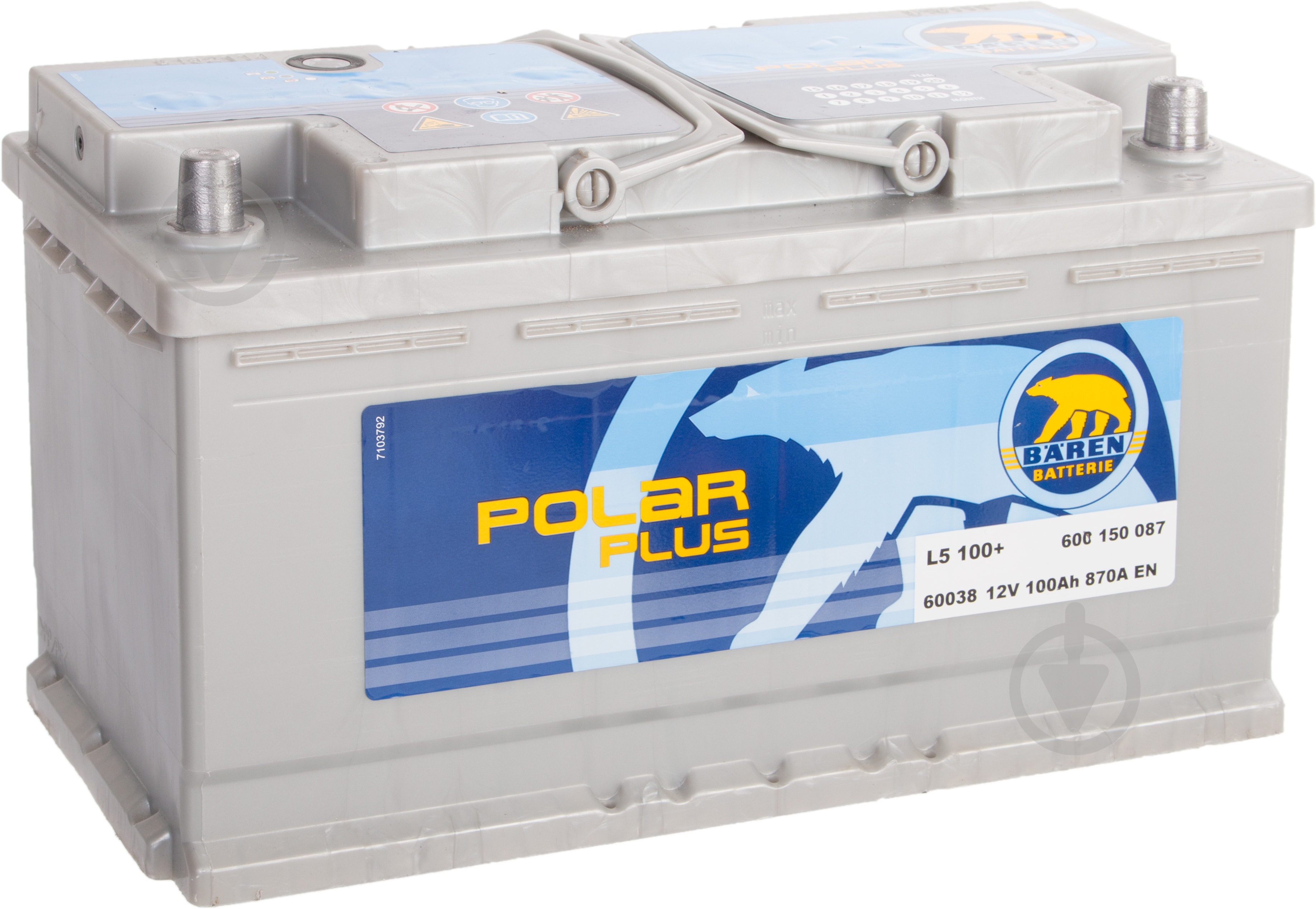 Акумулятор автомобільний Baren Polar Plus 100Ah 100A 870V «+» ліворуч - фото 2