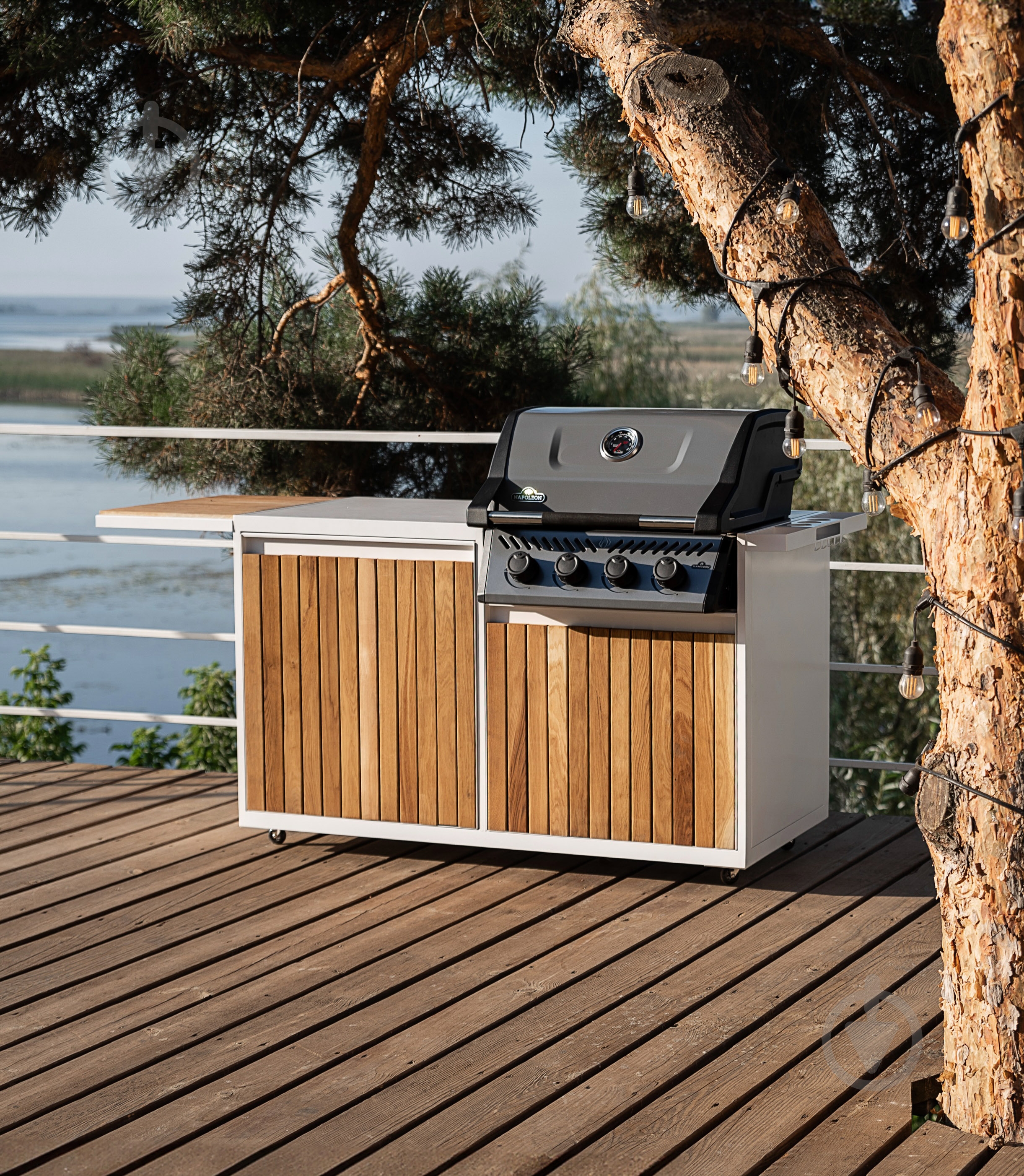 Модуль OXA Подвійний модуль з дерев'яним фасадом, полицею під соуси, газовий гриль oXa AIR - фото 1 Модуль OXA Подвійний модуль з дерев'яним фасадом, полицею під соуси, газовий гриль oXa AIR - фото 1