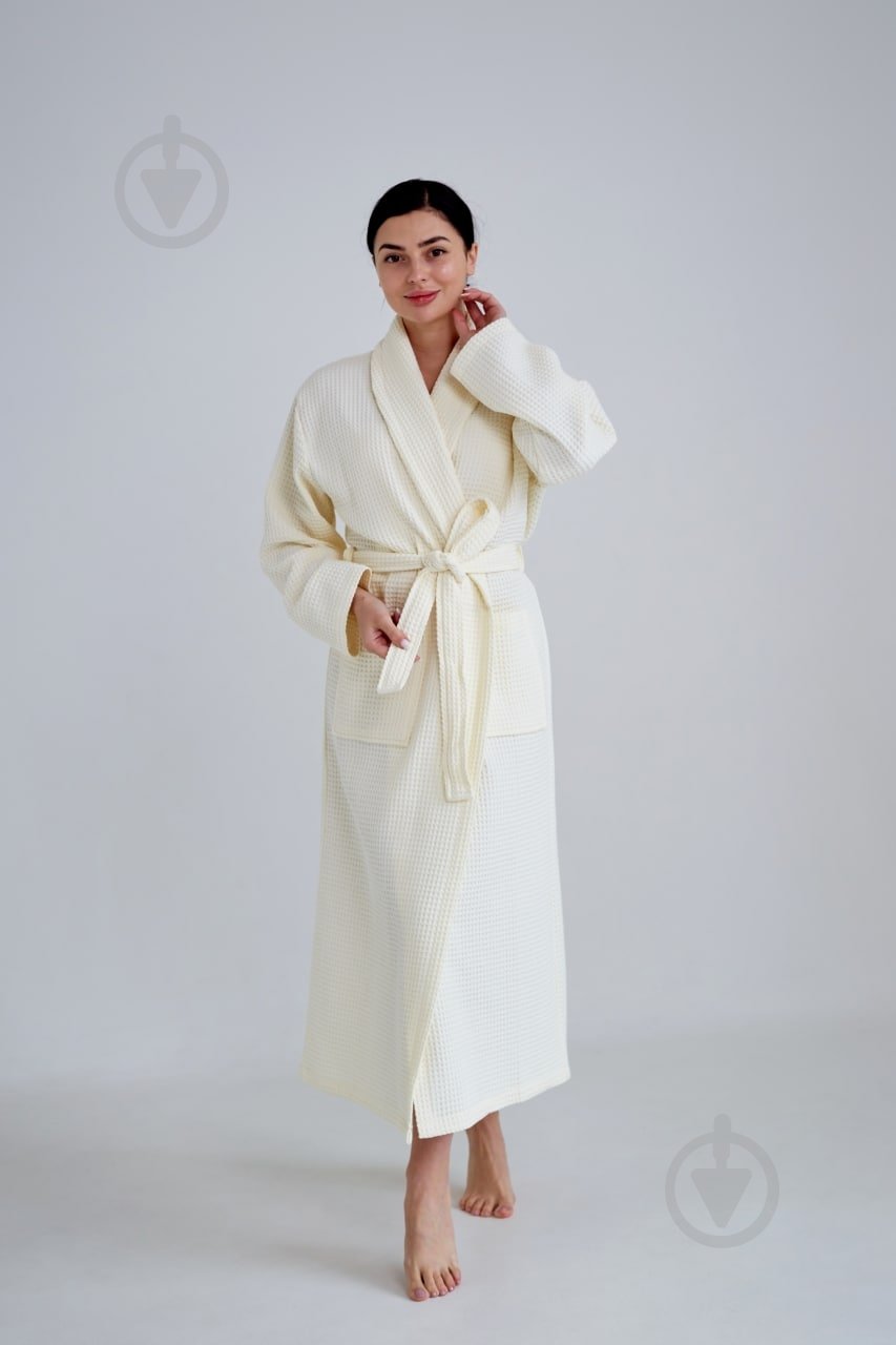 Халат вафельный Ideal р. M ваниль - фото 1