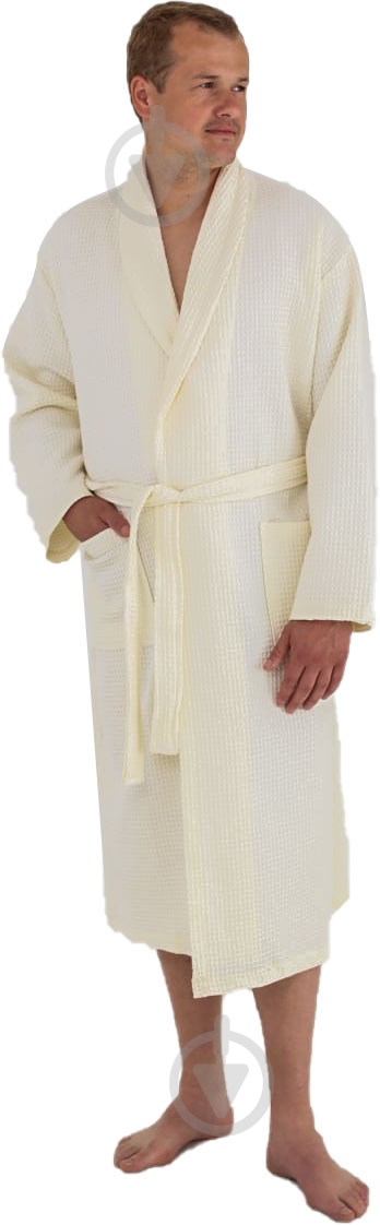 Халат вафельный Ideal р. XXL ваниль - фото 1