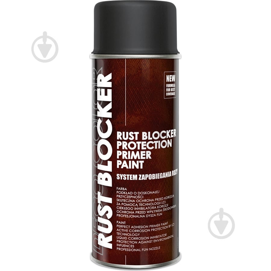 Краска аэрозольная (4в1) "RUST BLOCKER" черный (RAL9005) 400 мл - фото 1