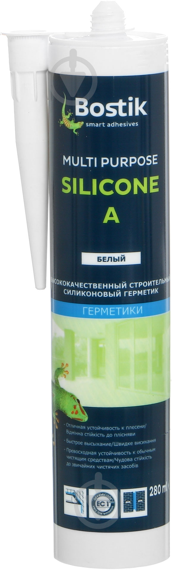 Герметик силиконовый Bostik Multi Purpose Silicone A белый 280 мл - фото 1 Герметик силиконовый Bostik Multi Purpose Silicone A белый 280 мл - фото 1