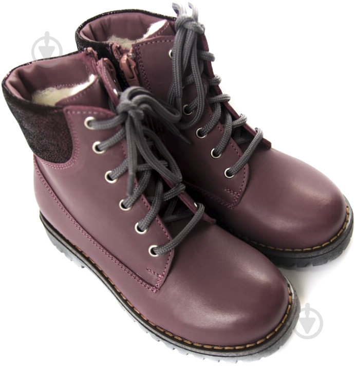 Ботинки для девочки Мальви р.33 сливовый Ш-336 - фото 1 Ботинки для девочки Мальви р.33 сливовый Ш-336 - фото 1