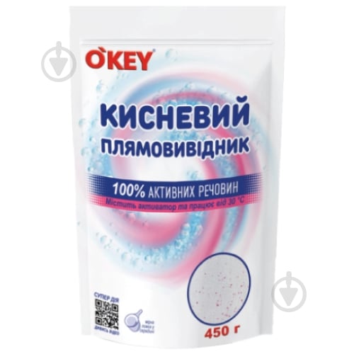 Пятновыводитель O'KEY порошкообразный кислородный дой-пак 450 г - фото 1