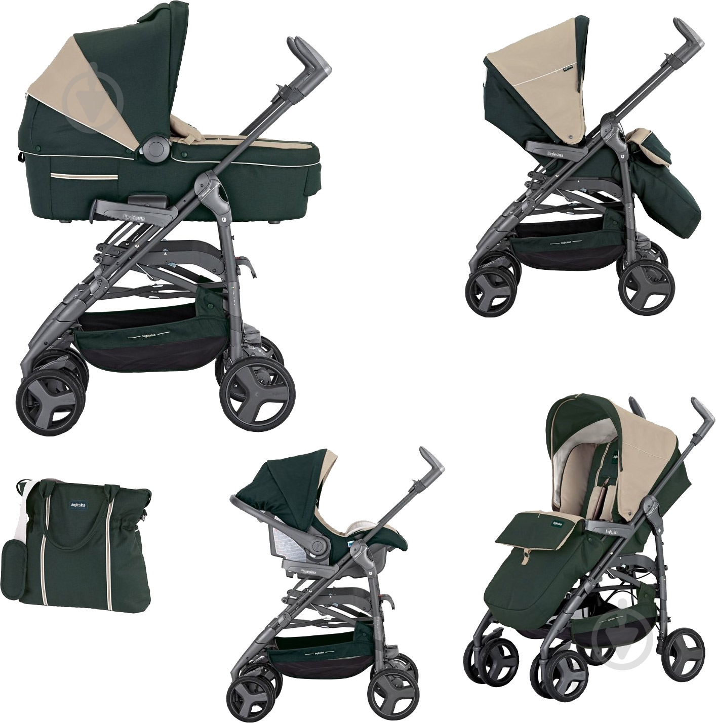 Коляска 3 в 1 Inglesina ZIPPY SYSTEM FREE Eucalipto AA45D6EUC 6478 - фото 5 Коляска 3 в 1 Inglesina ZIPPY SYSTEM FREE Eucalipto AA45D6EUC 6478 - фото 5