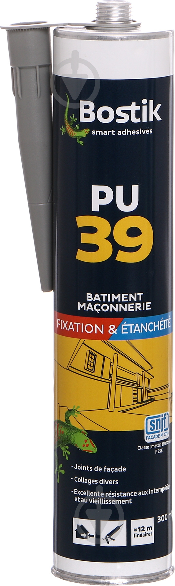 Клей-герметик поліуретановий Bostik PU 39 сірий 300 мл - фото 1 Клей-герметик поліуретановий Bostik PU 39 сірий 300 мл - фото 1