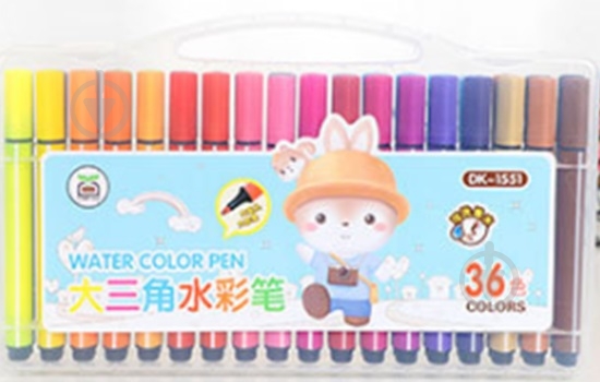 Набор фломастеров трехгранных 36 цветов - фото 1