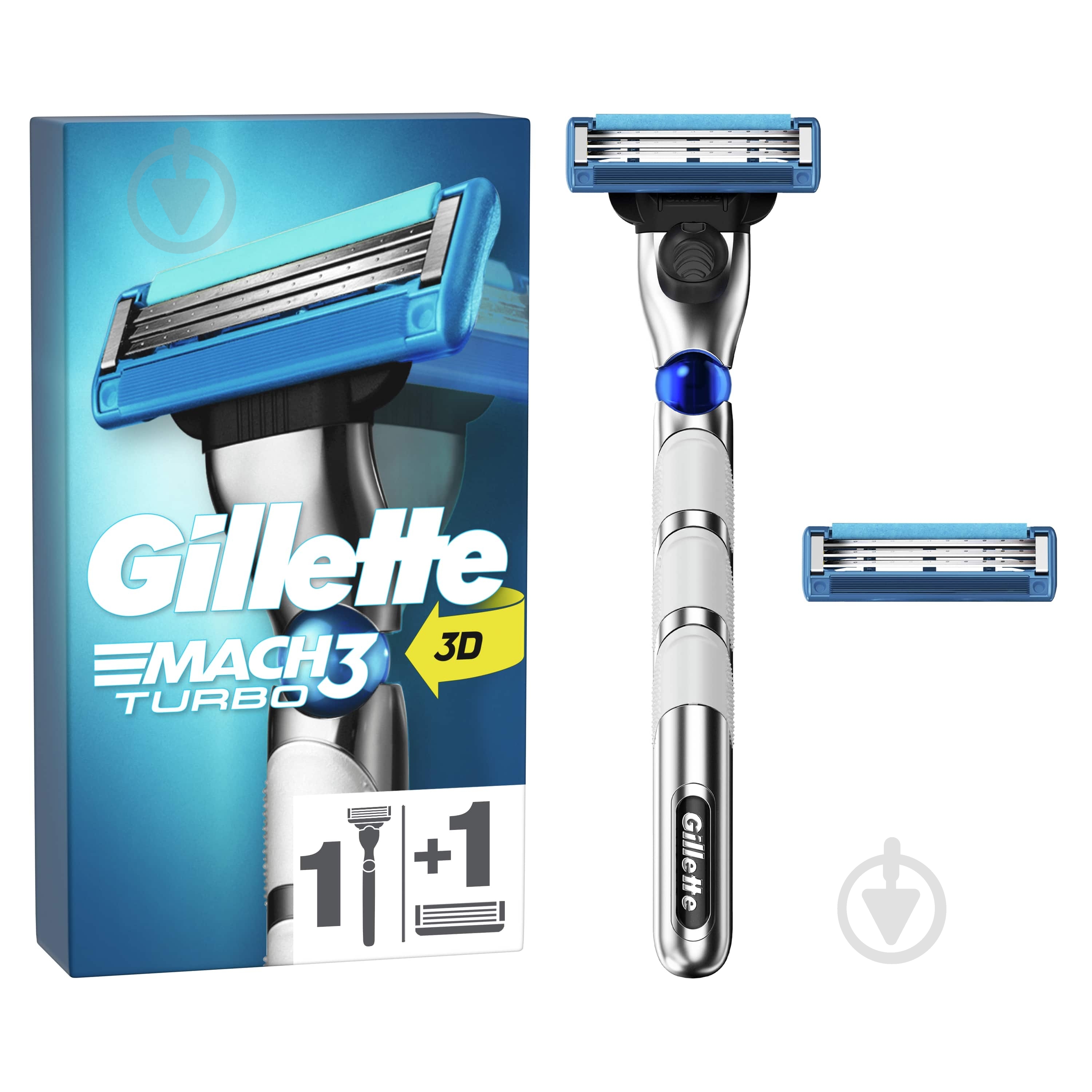 ᐉ Станок для гоління Gillette MACH3 Mach3 Turbo 3D з 2 змінними